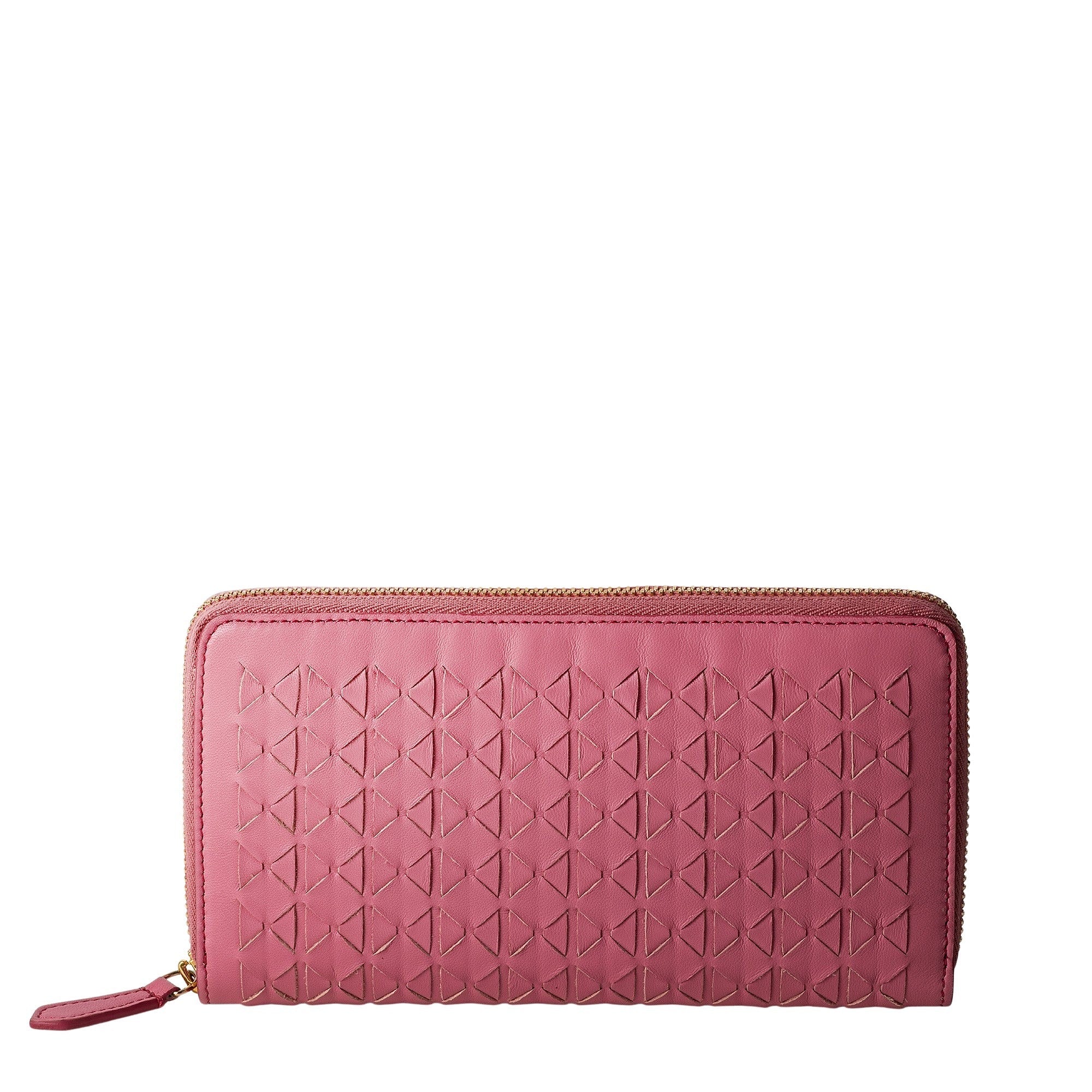 Portefeuille zippé en cuir Mosaico - Petal