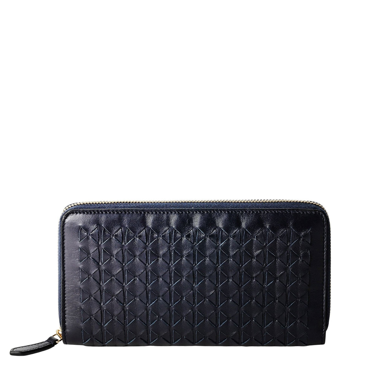 Mosaico long zipped leather wallet - Midnight Blue