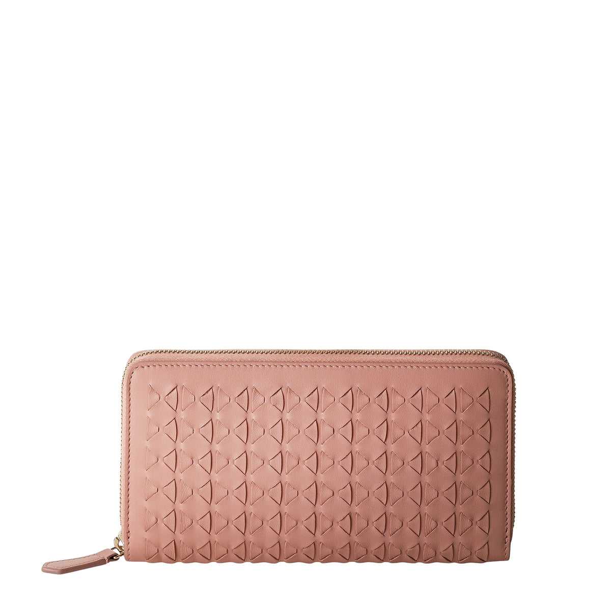 Mosaico long zipped leather wallet - Blush