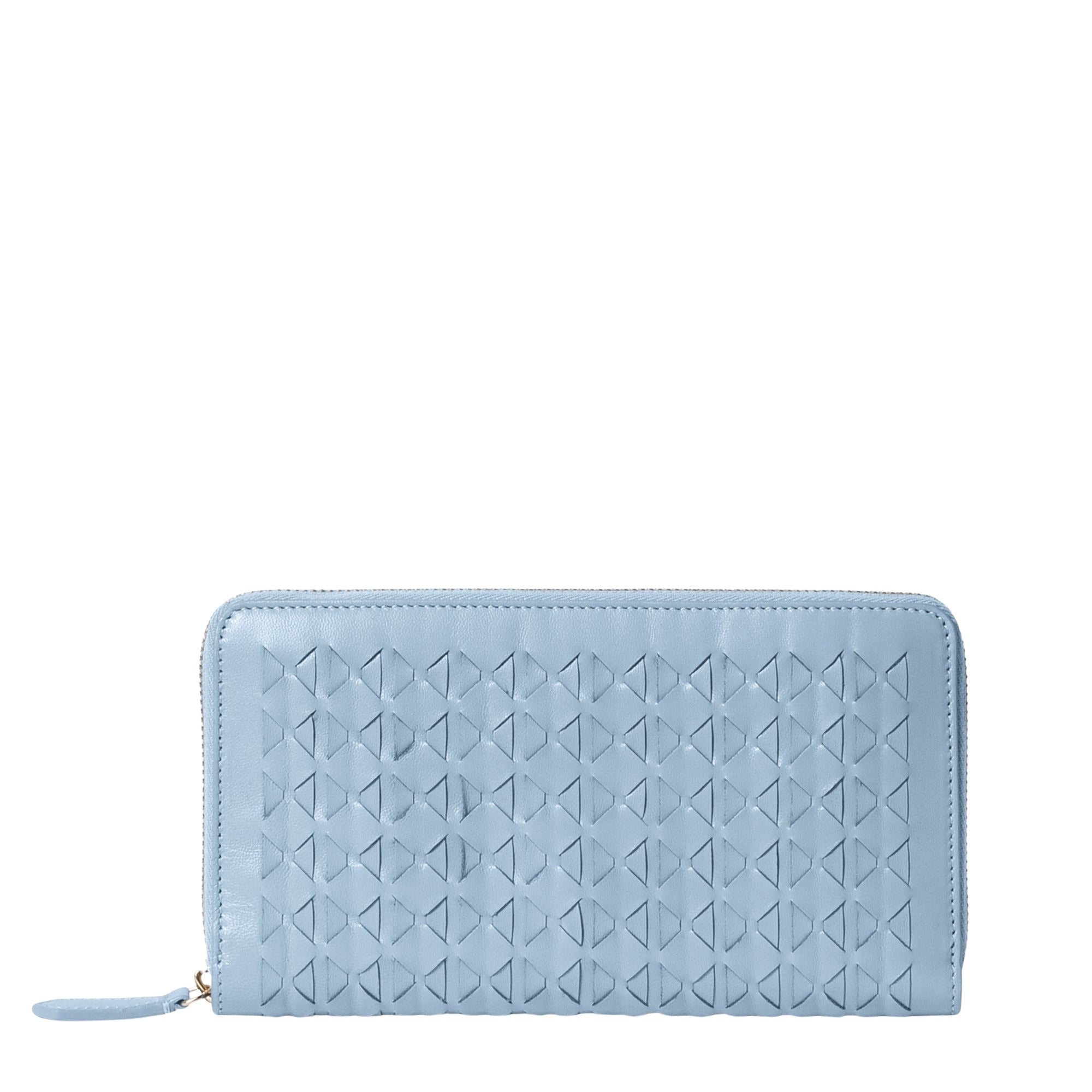 Portefeuille zippé en cuir Mosaico - Cornflower
