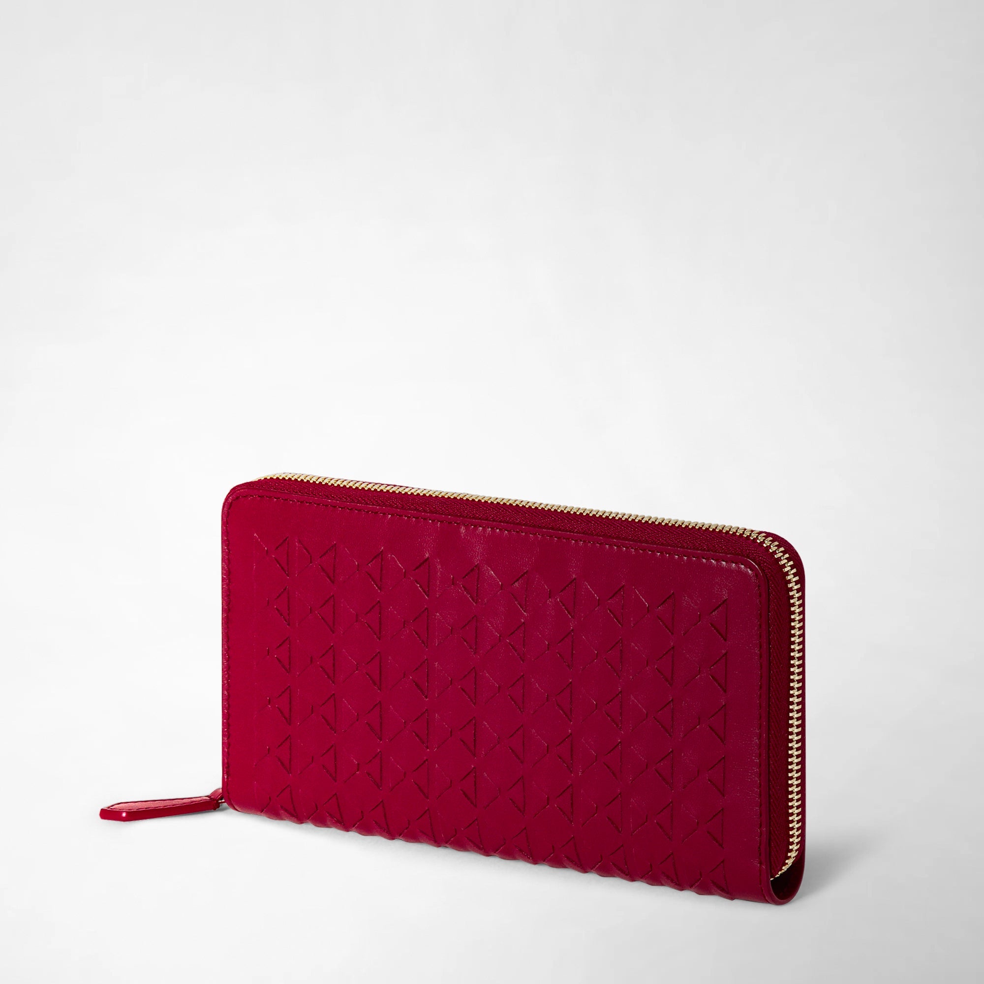 Mosaico leather zipped wallet - Lipstick