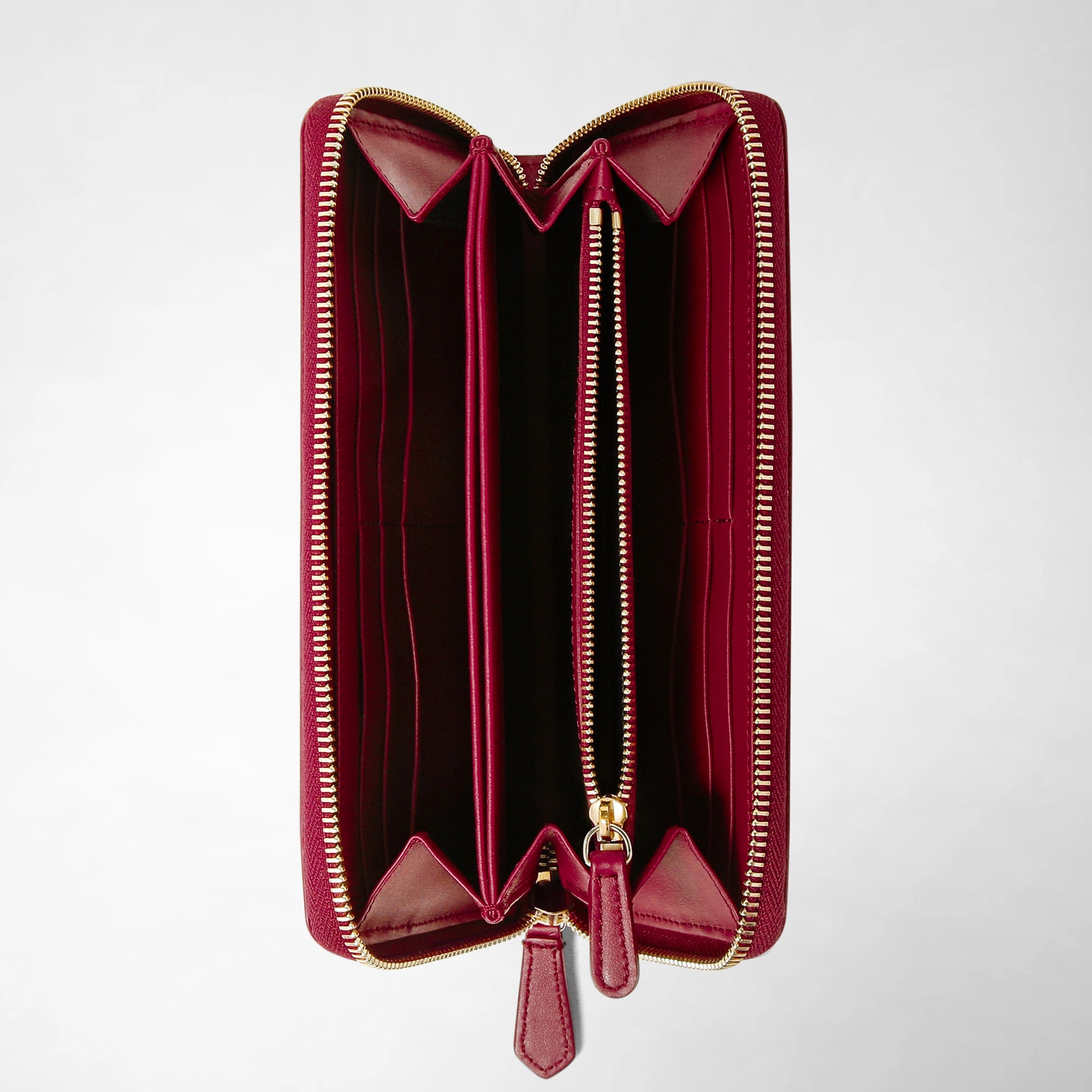 Mosaico leather zipped wallet - Lipstick