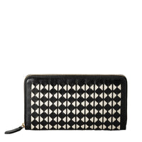 Mosaico leather zipped wallet - Black & White