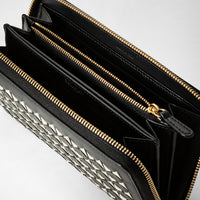 Mosaico leather zipped wallet - Black & White