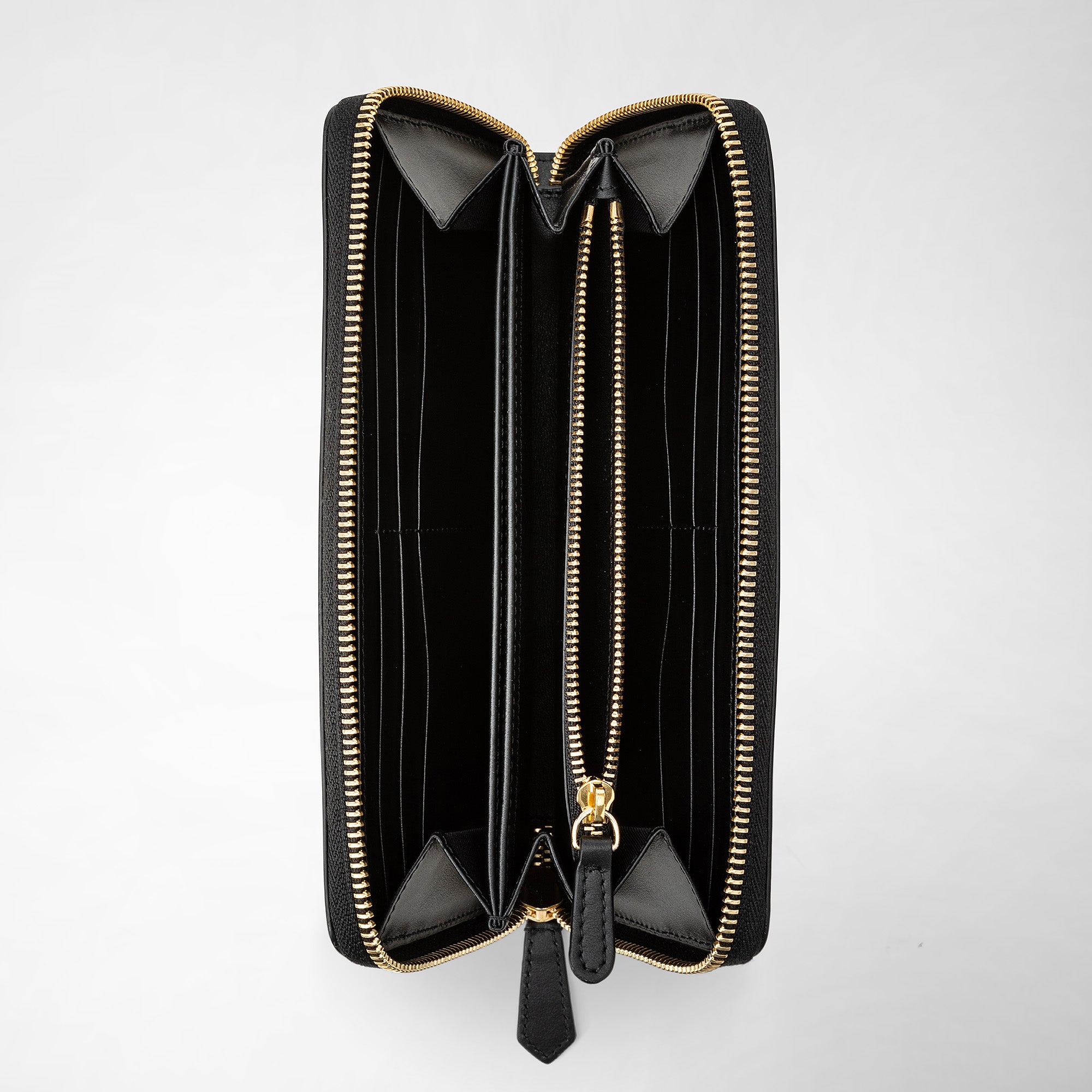 Mosaico leather zipped wallet - Black & White