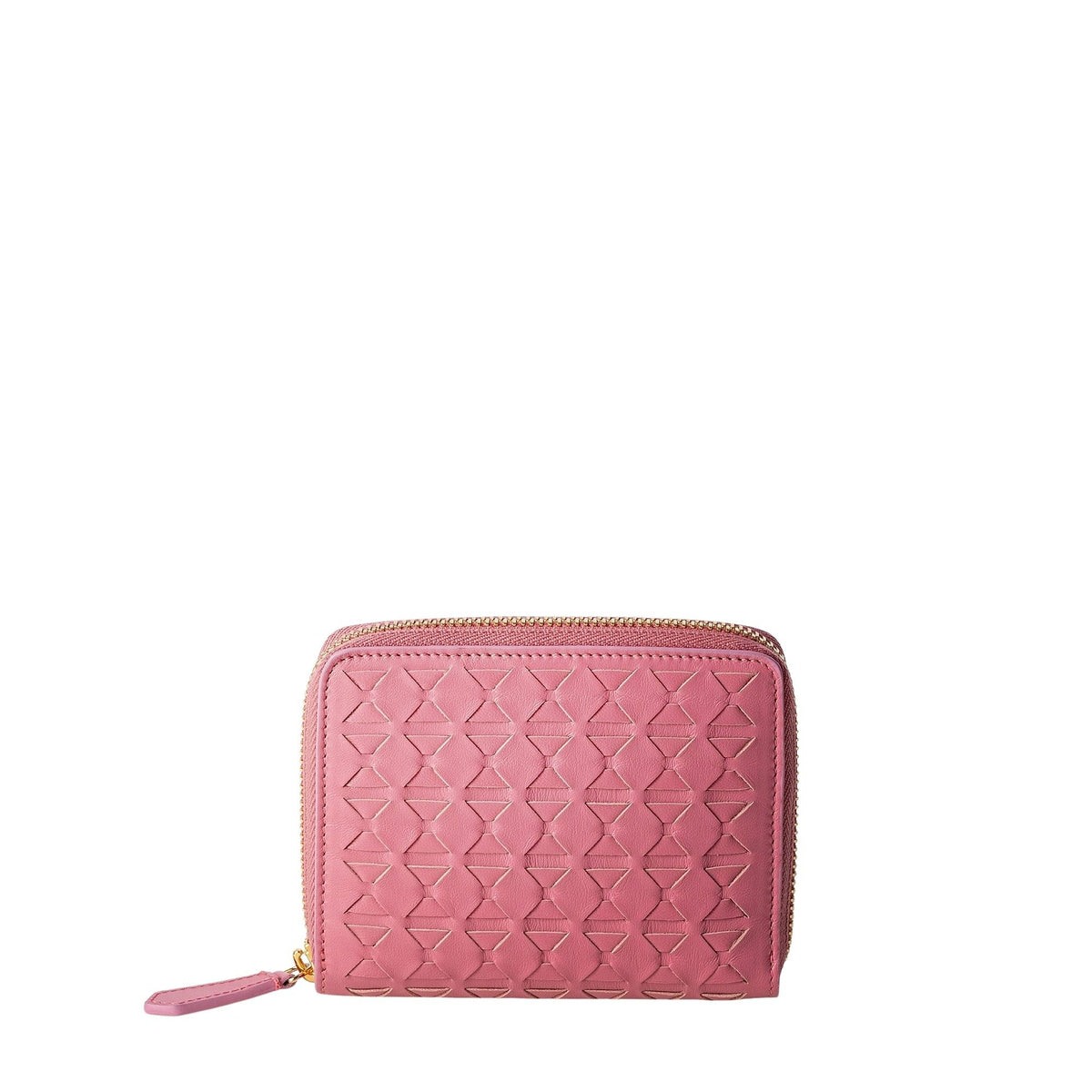Mosaico mini zipped leather wallet - Petal