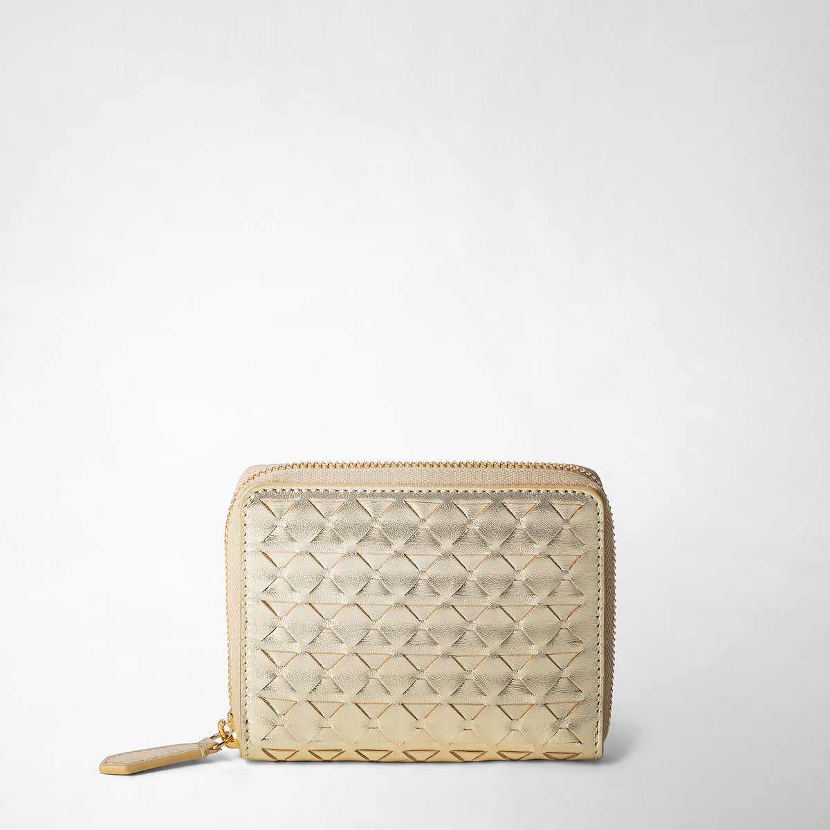 Mini zip wallet Mosaico Light Gold - Light Gold