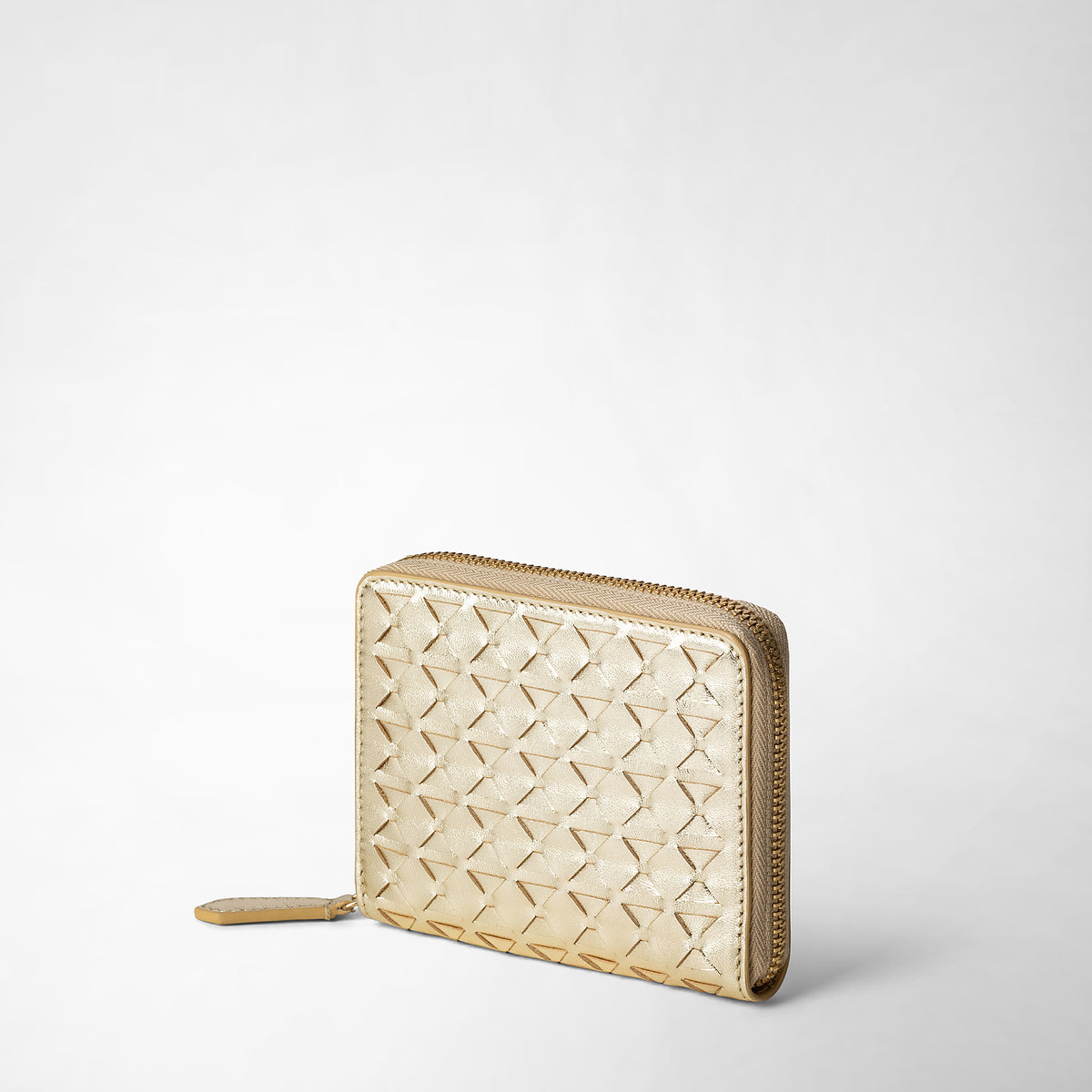 Mini zip wallet Mosaico Light Gold - Light Gold