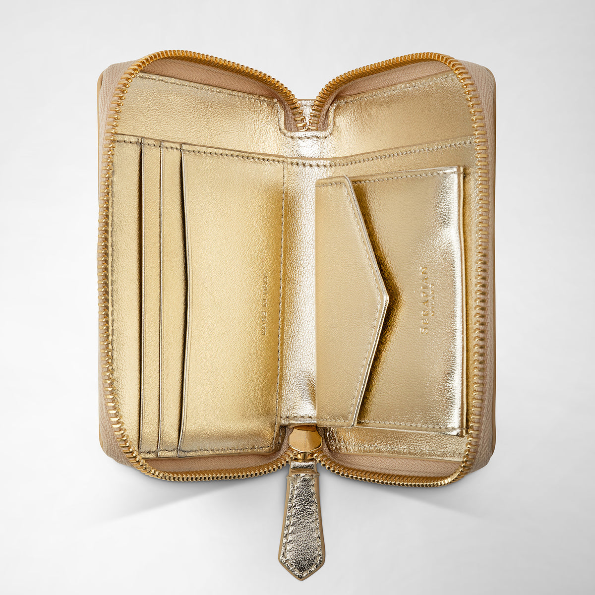 Mini zip wallet Mosaico Light Gold - Light Gold