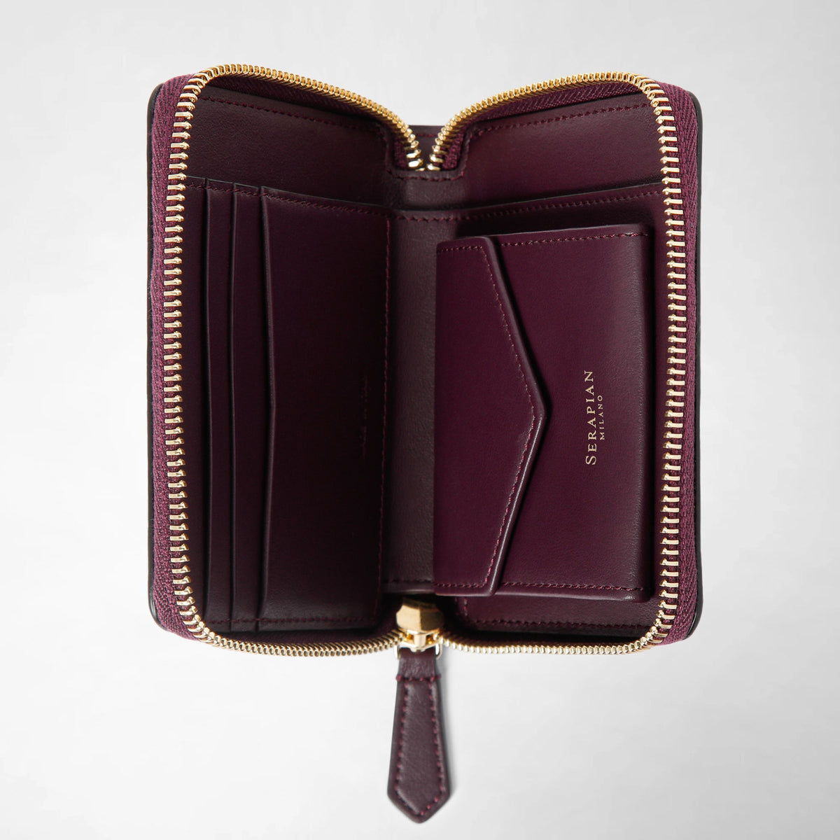 Mini zip wallet Mosaico Dark Plum - Dark Plum