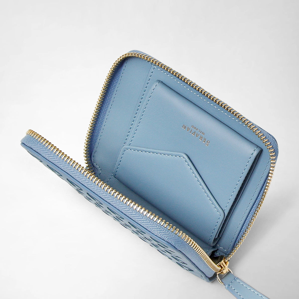 Mini zip wallet Mosaico Cornflower - Cornflower