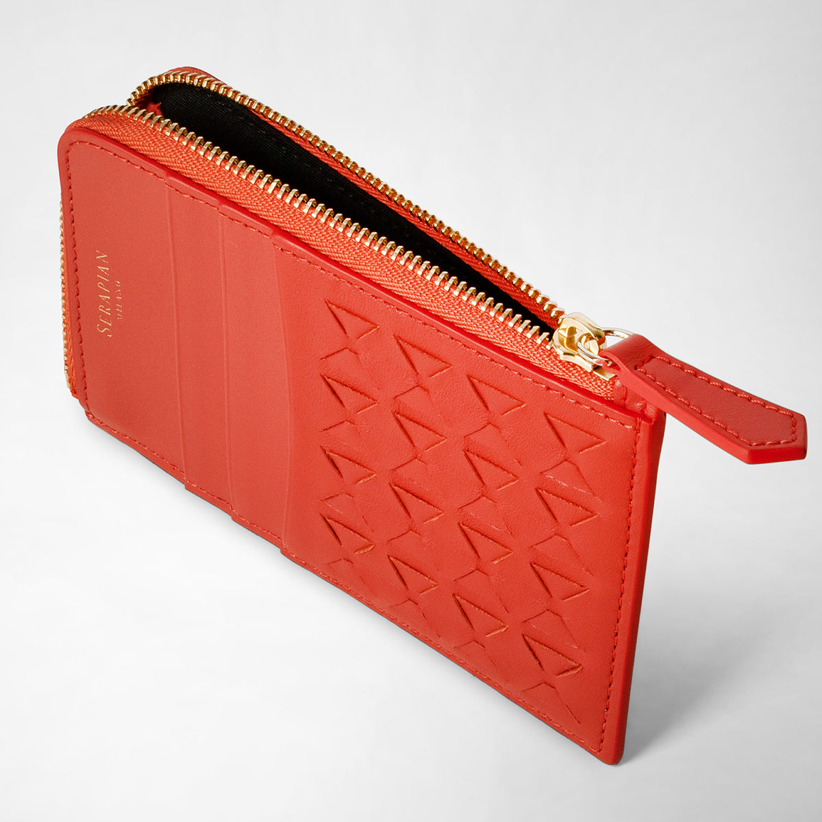 Zip card case Mosaico Coral Red - Coral Red