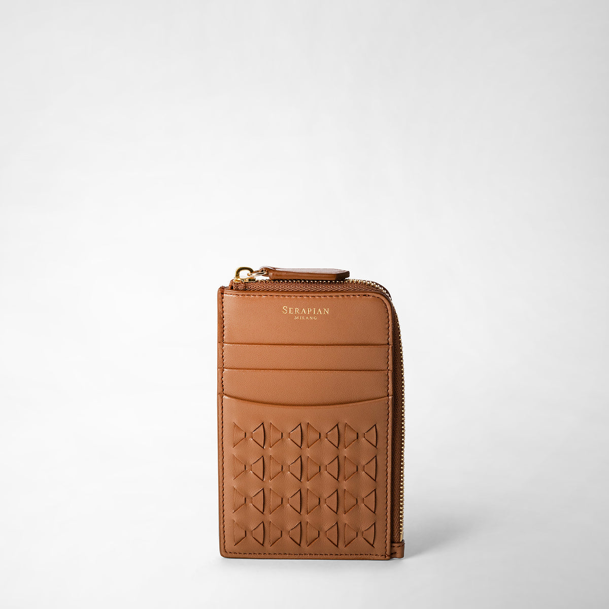 Zip card case Mosaico Tan - Tan