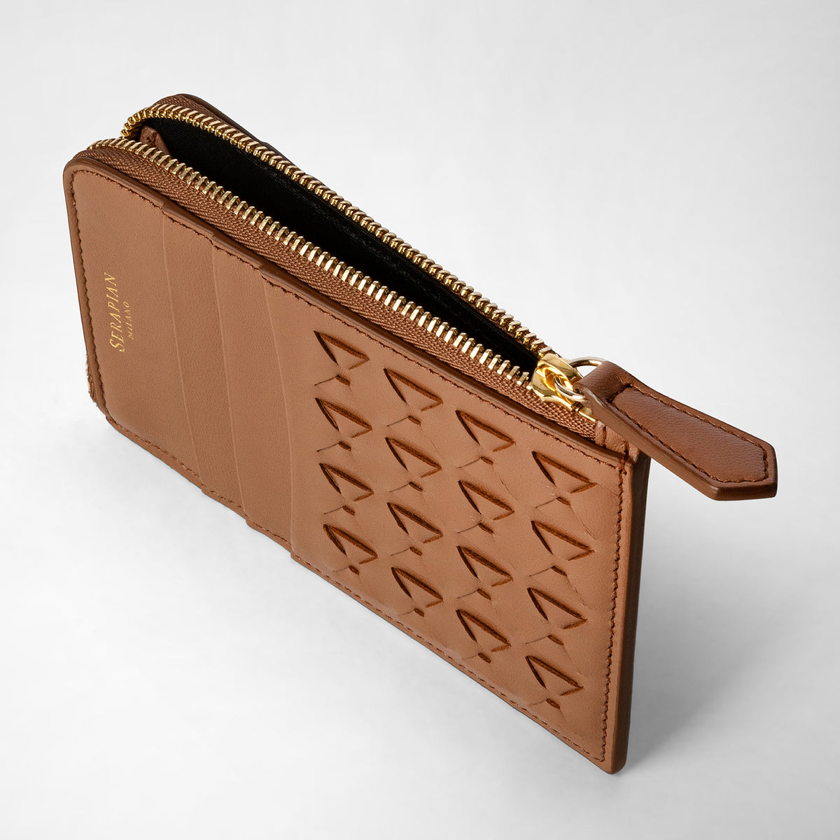 Zip card case Mosaico Tan - Tan