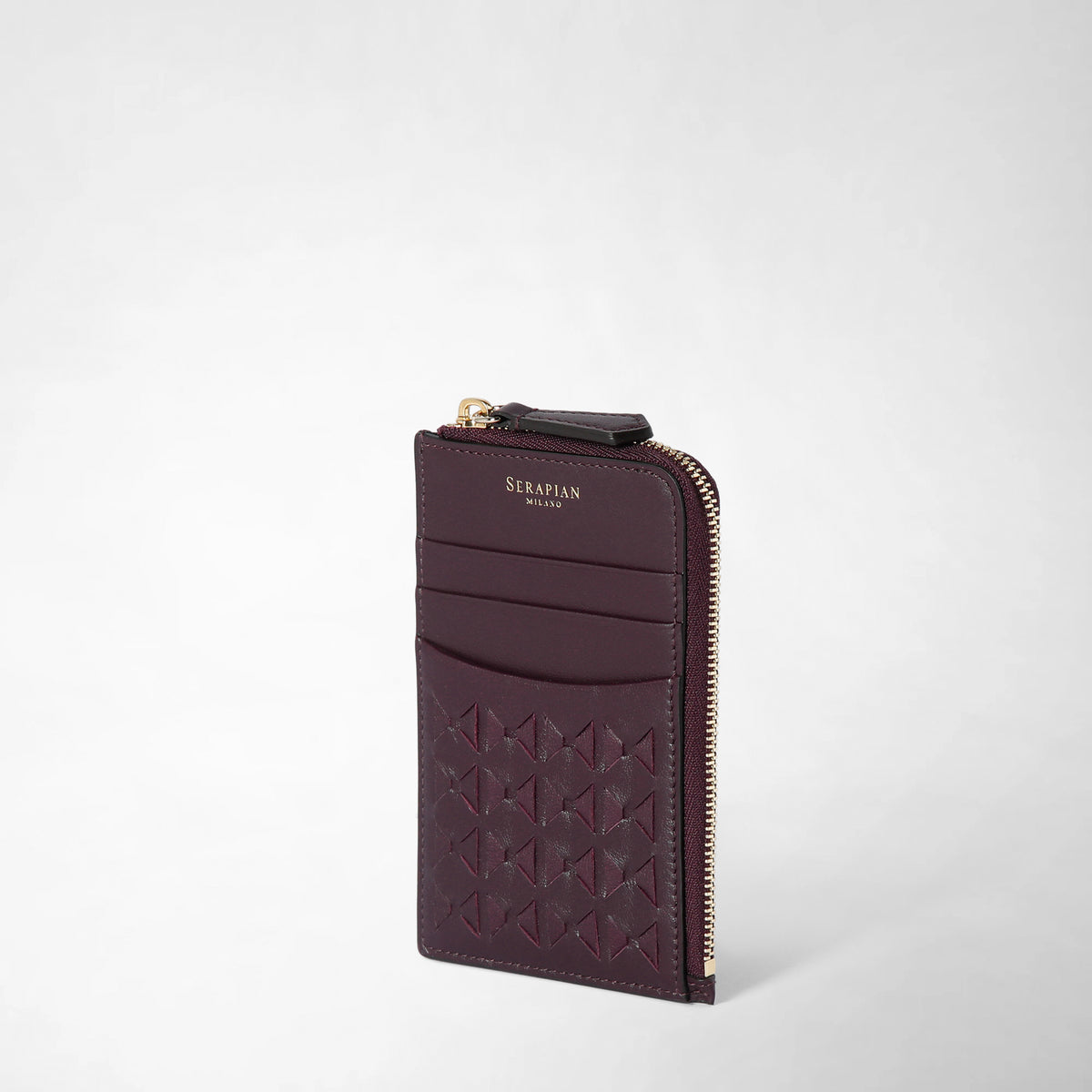 Zip card case Mosaico Dark Plum - Dark Plum