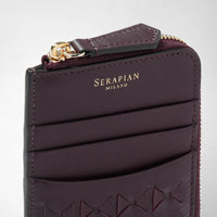 Zip card case Mosaico Dark Plum - Dark Plum