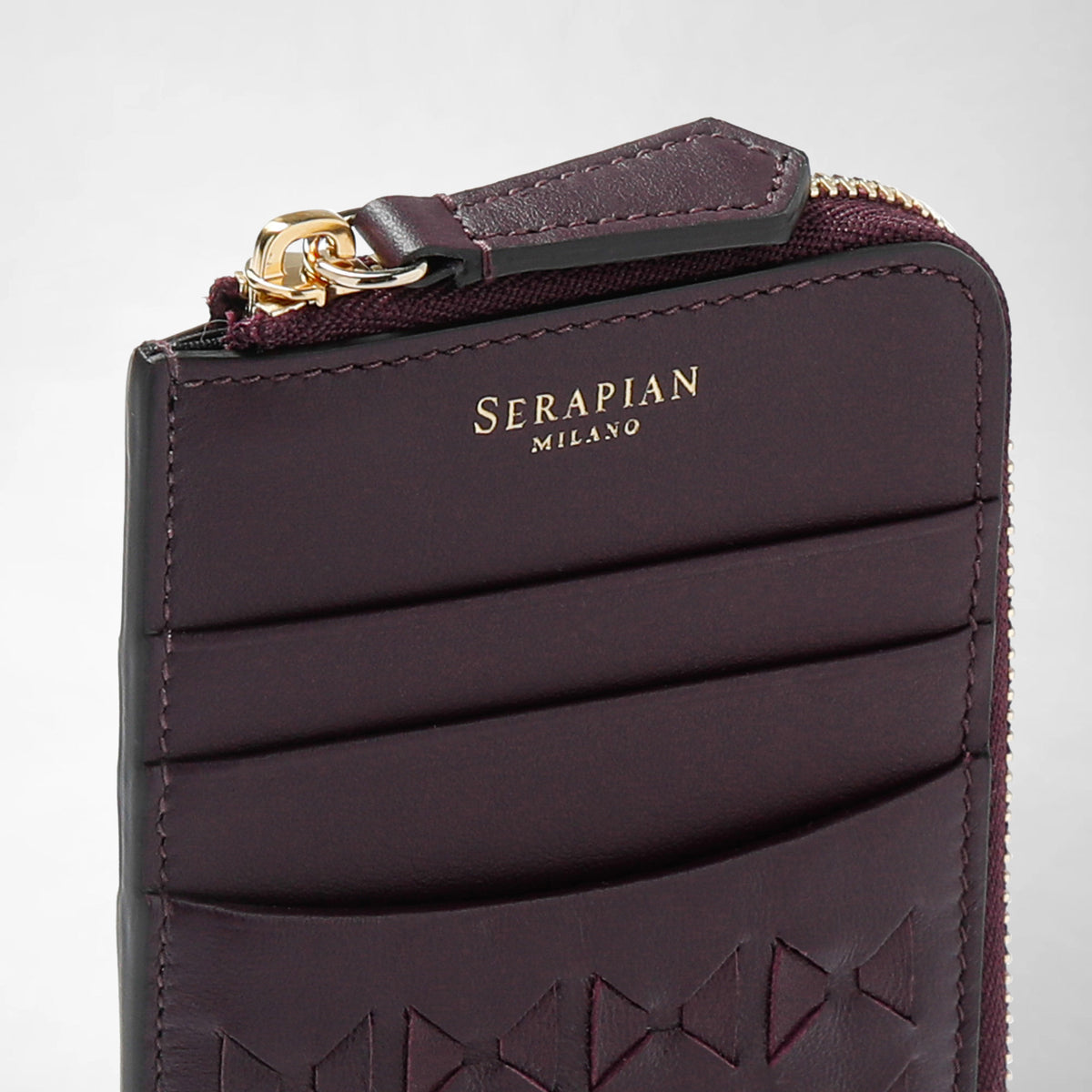 Zip card case Mosaico Dark Plum - Dark Plum