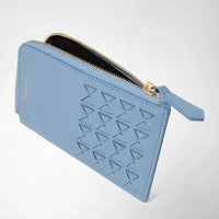 Porte-cartes zippé en cuir Mosaico - Cornflower