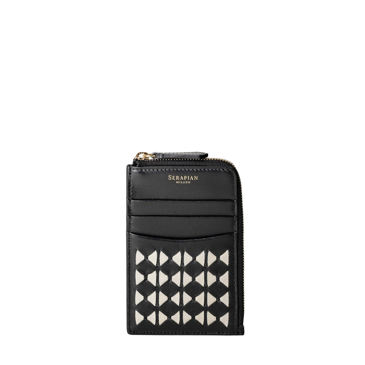 Zip card case Mosaico Black/OffWh - Black & Off White