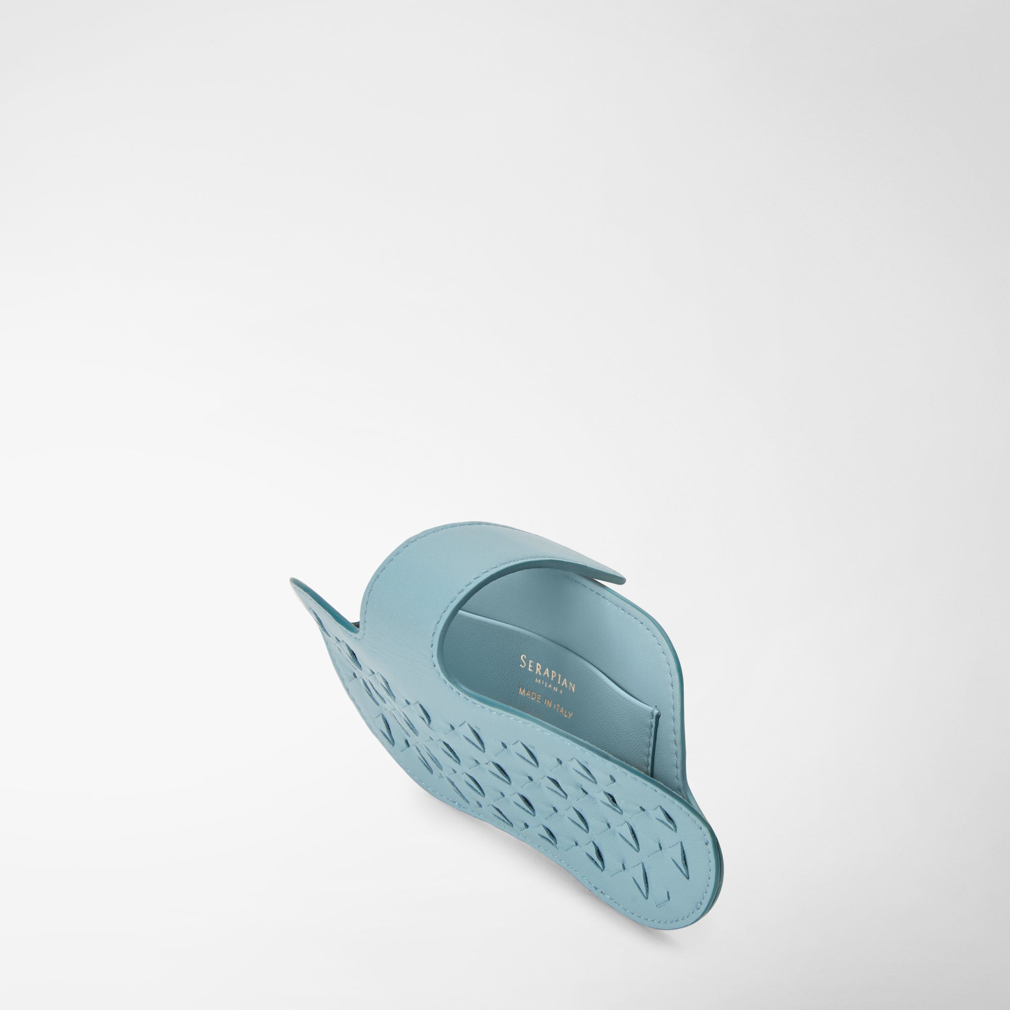 Étui à lunettes en cuir tressé Mosaico - Azure