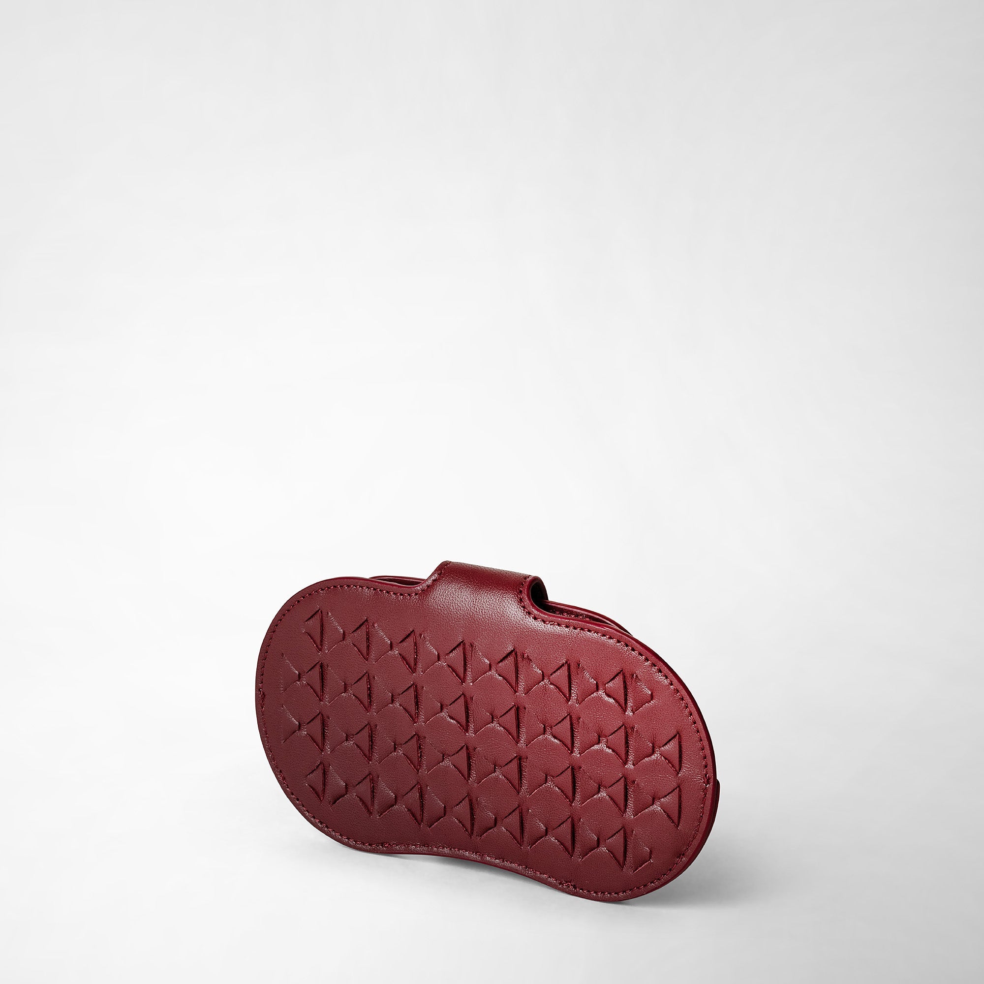 Étui à lunettes en cuir tressé Mosaico - Burgundy