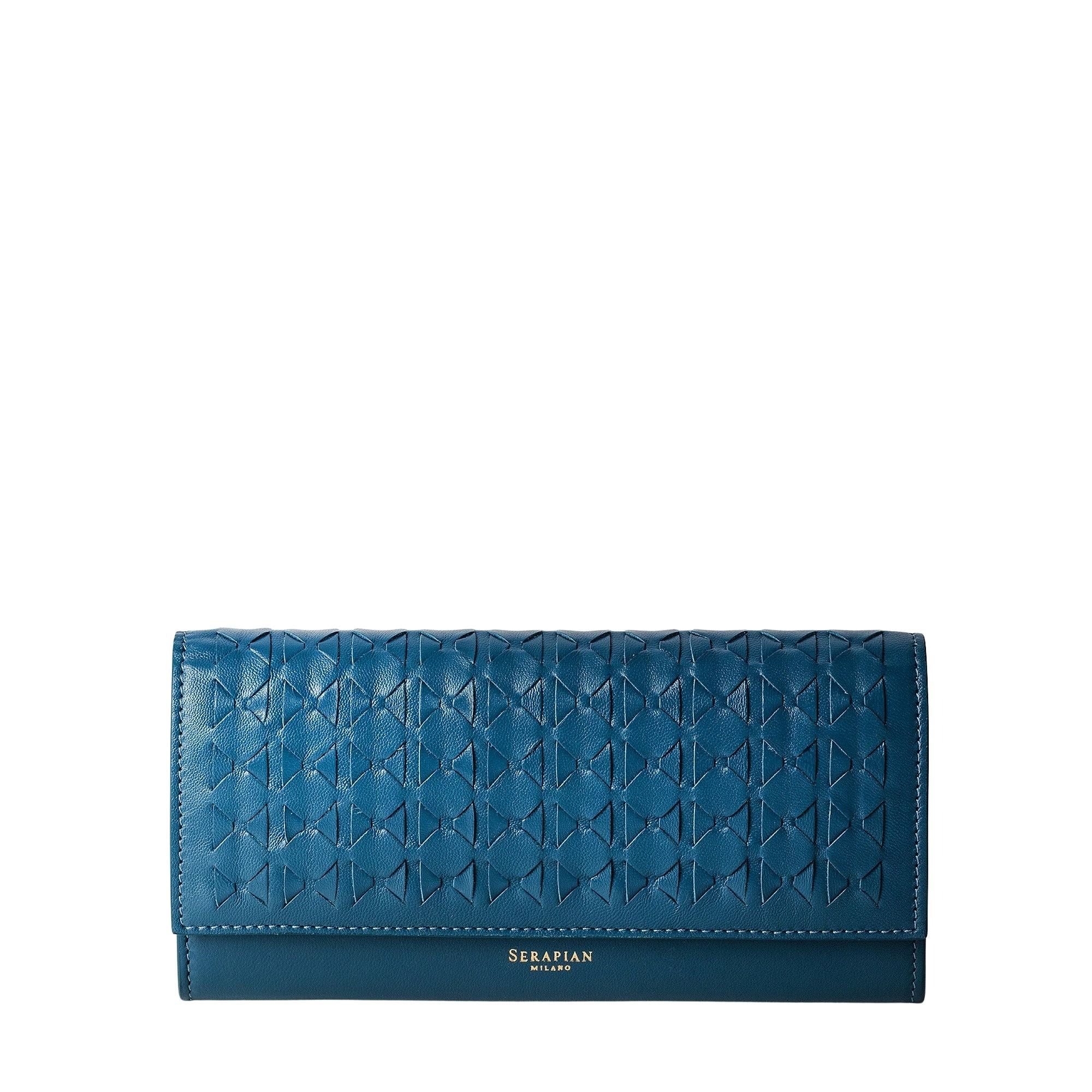 Portefeuille Continental en cuir Mosaico - Blue Jeans