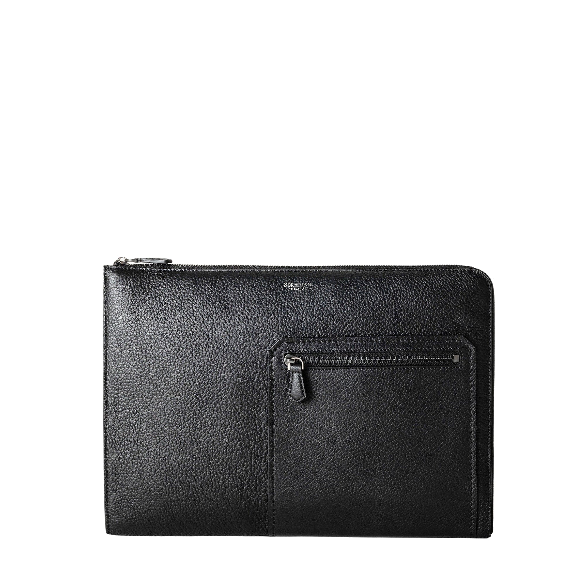 Housse d'ordinateur zippée en cuir - Black Eclipse
