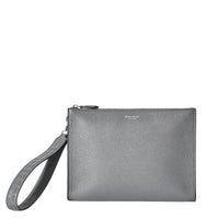 Leather-handled clutch bag - Shadow