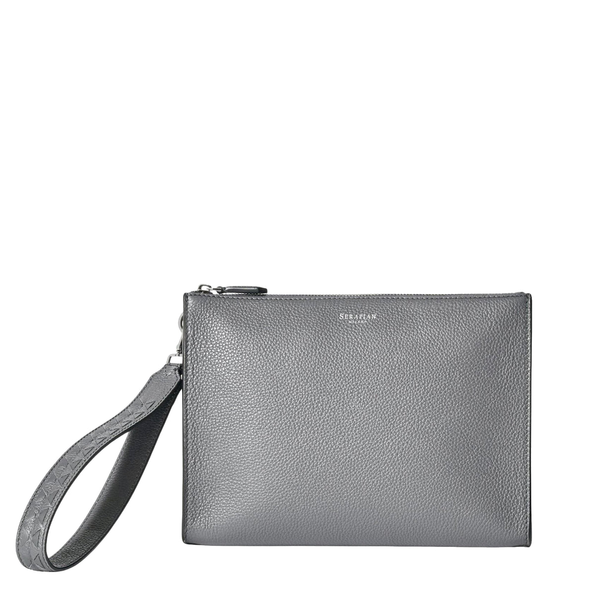 Leather-handled clutch bag - Shadow