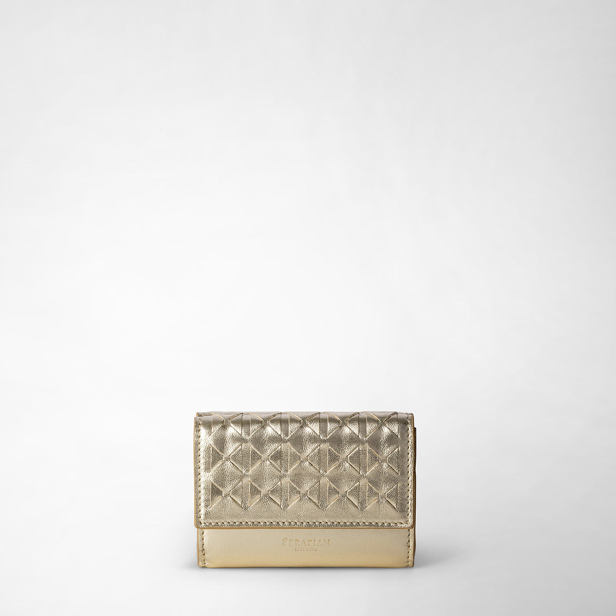 Mini trifold wallet Mosaico Light Gold - Light Gold