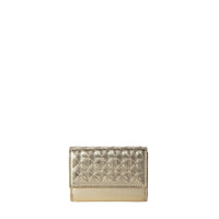 Mini portefeuille à trois volets en cuir - Light Gold