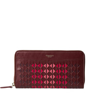 Portefeuille zippé en cuir Mosaico - Rosewood
