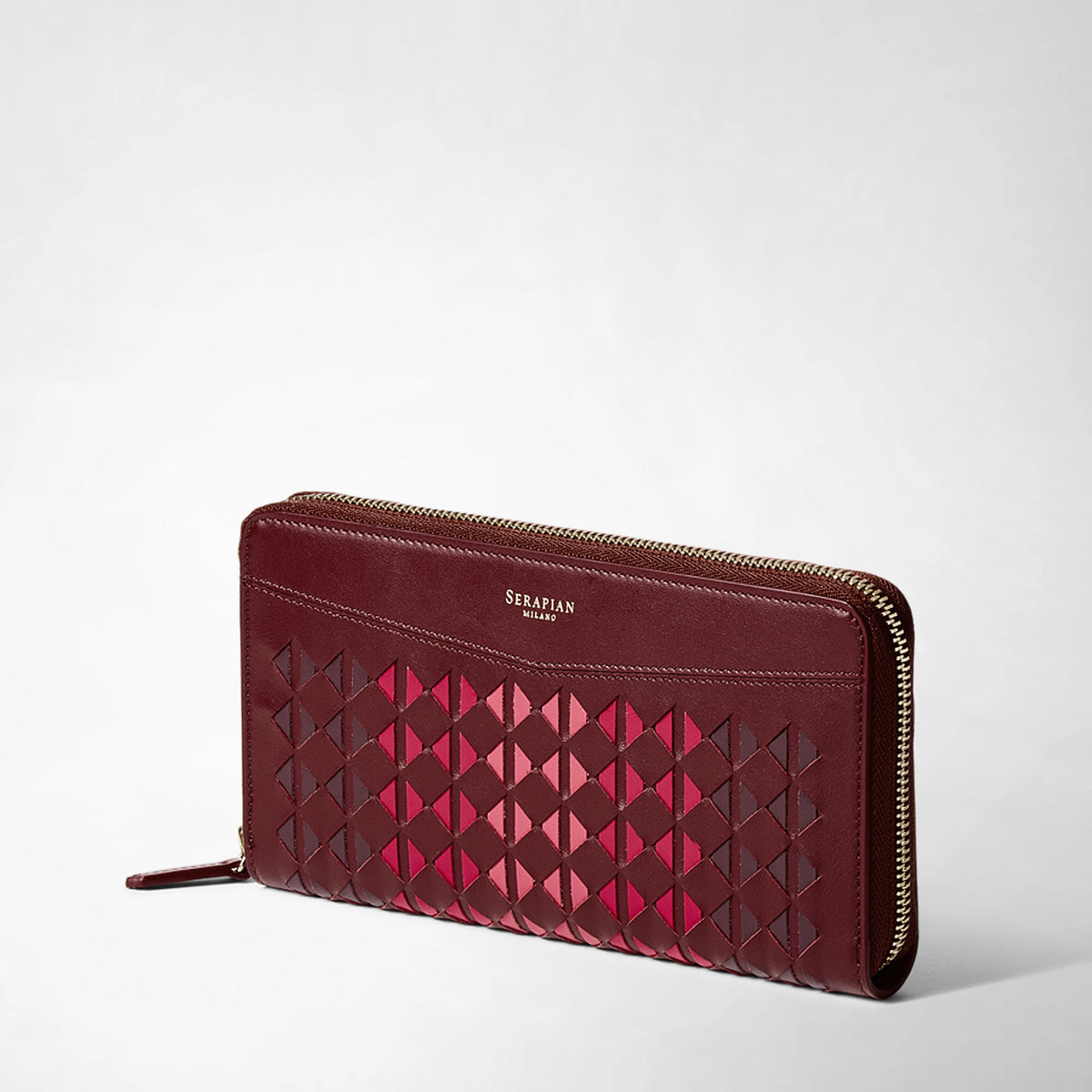 Zip around wallet Mosaico Rosewood - Rosewood