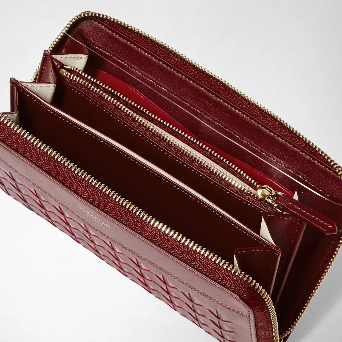 Zip around wallet Mosaico Rosewood - Rosewood