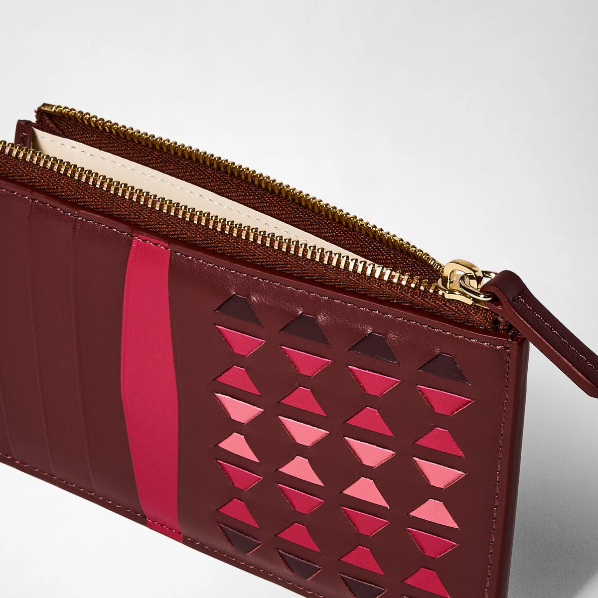 Zip card case Mosaico Rosewood - Rosewood