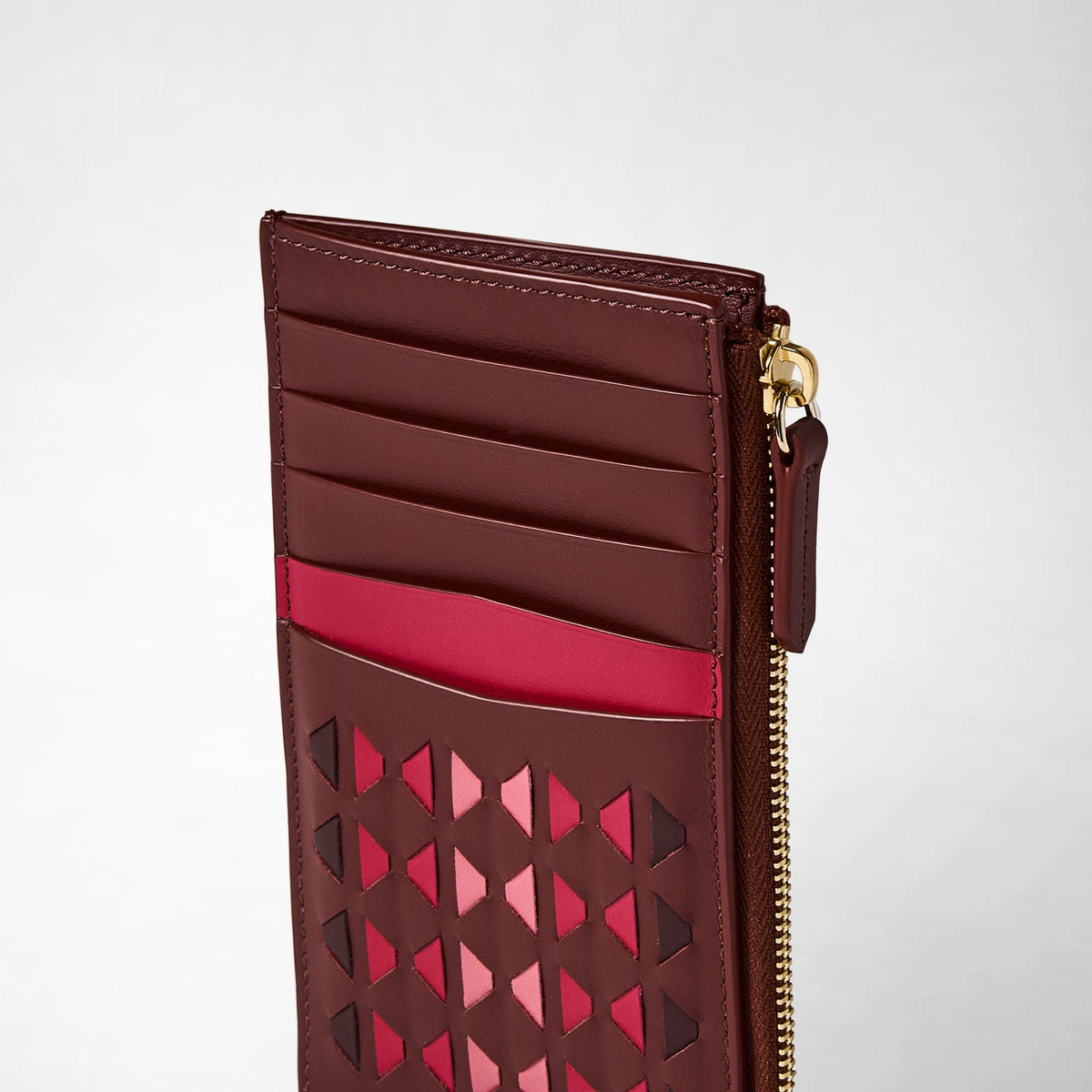 Zip card case Mosaico Rosewood - Rosewood