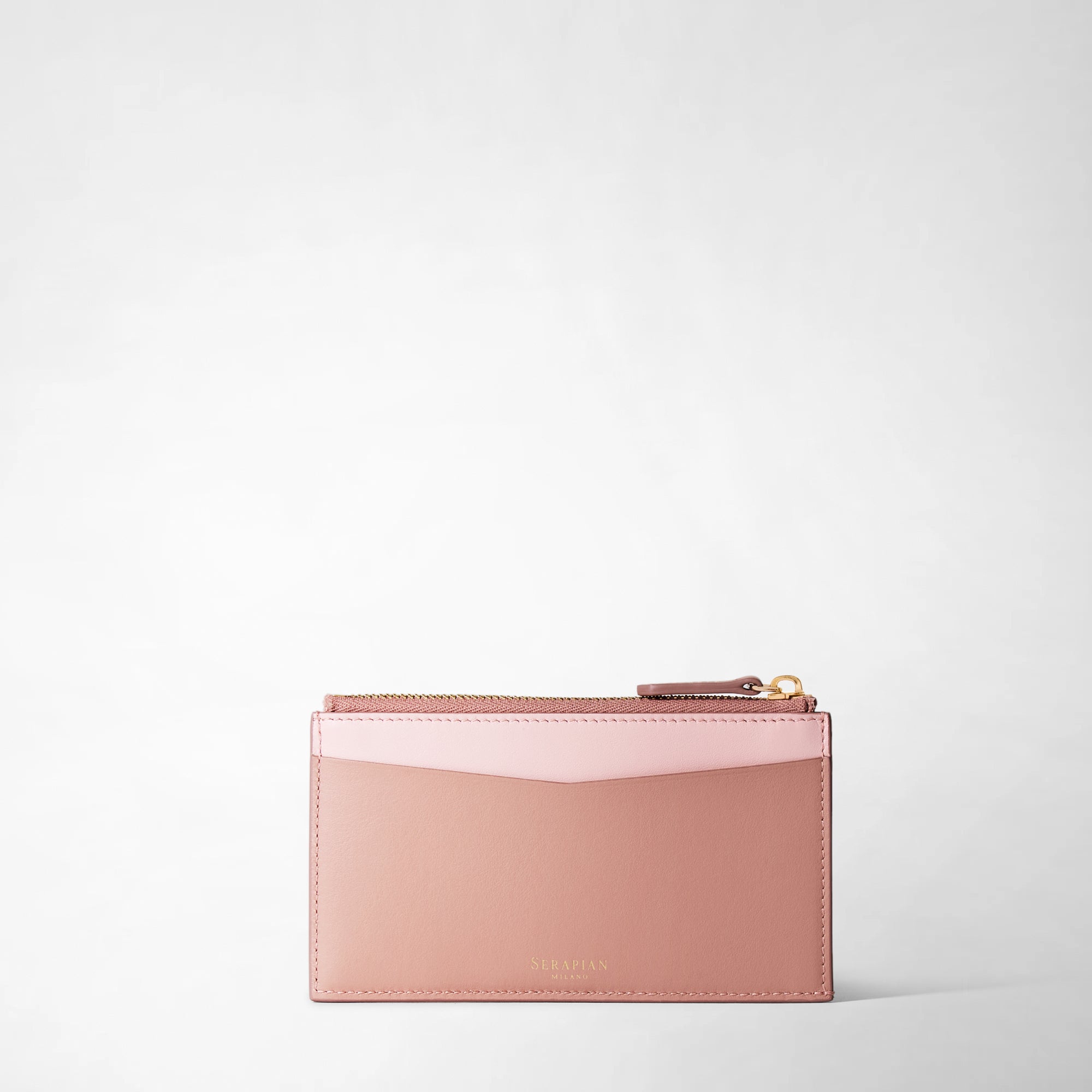 Mosaico leather zipped card holder - Blush