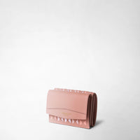 Mini portefeuille à trois volets en cuir Mosaico - Blush