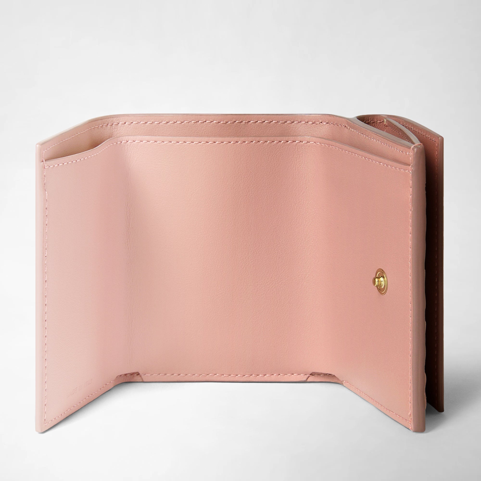 Mini portefeuille à trois volets en cuir Mosaico - Blush