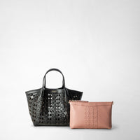 Mini sac Secret en cuir Mosaico - Black & Blush