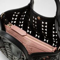Mini sac Secret en cuir Mosaico - Black & Blush