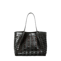 Secret small bag in Mosaico leather - Black & Blush