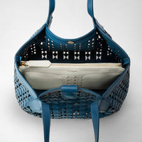 Petit sac Secret en cuir Mosaico - Blue Jeans & Off White