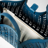 Sac Secret en cuir Mosaico - Blue Jeans & Off White
