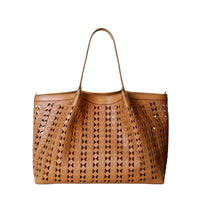 Sac Secret en cuir Mosaico - Tan & Coral Red