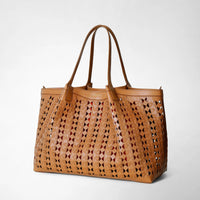 Sac Secret en cuir Mosaico - Tan & Coral Red