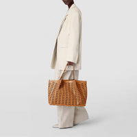 Sac Secret en cuir Mosaico - Tan & Coral Red