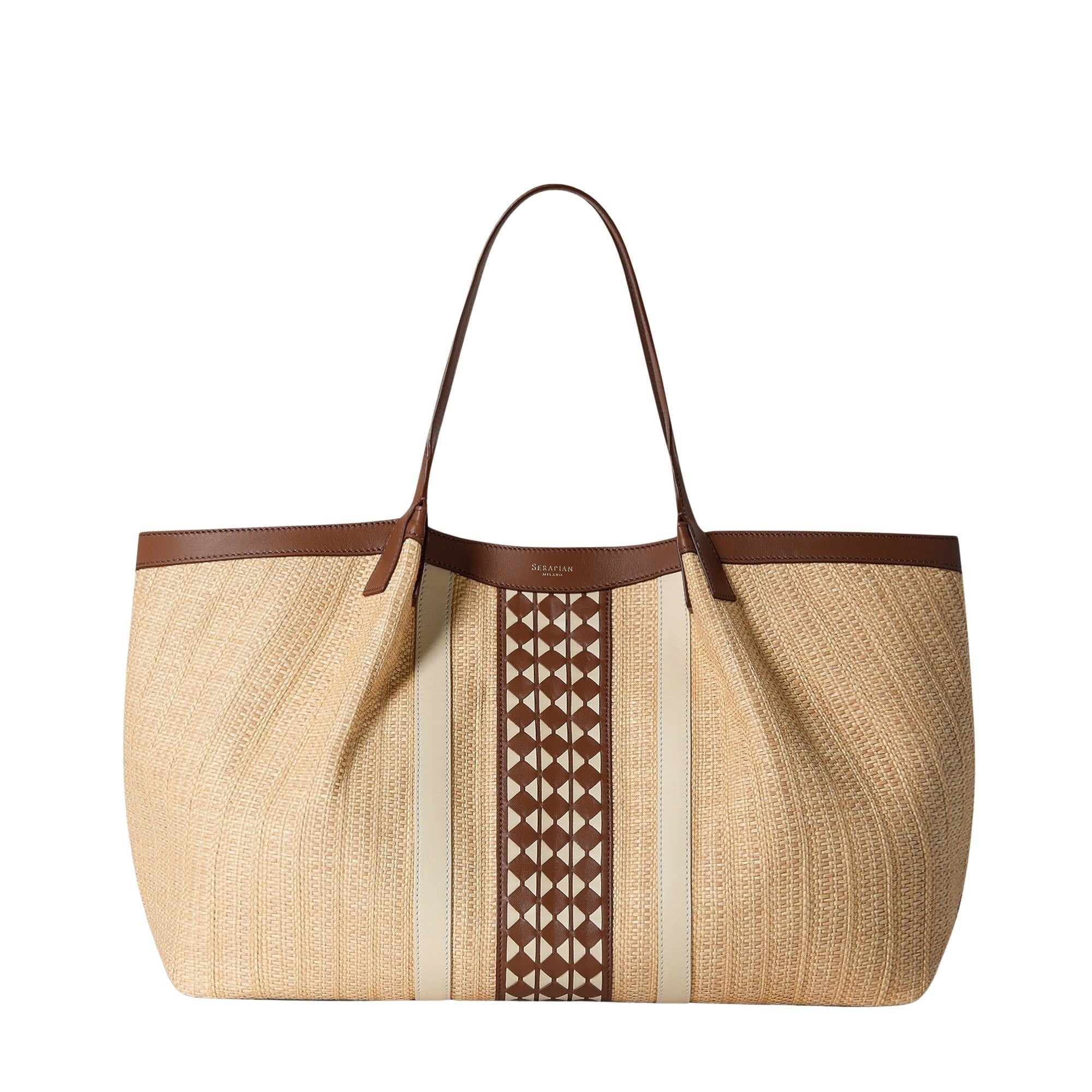 Sac Secret en raphia et cuir - Natural & Tan