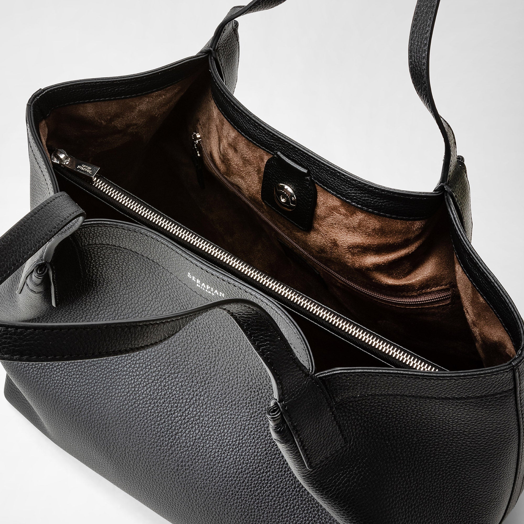 Petit sac Secret en cuir Rugiada - Black