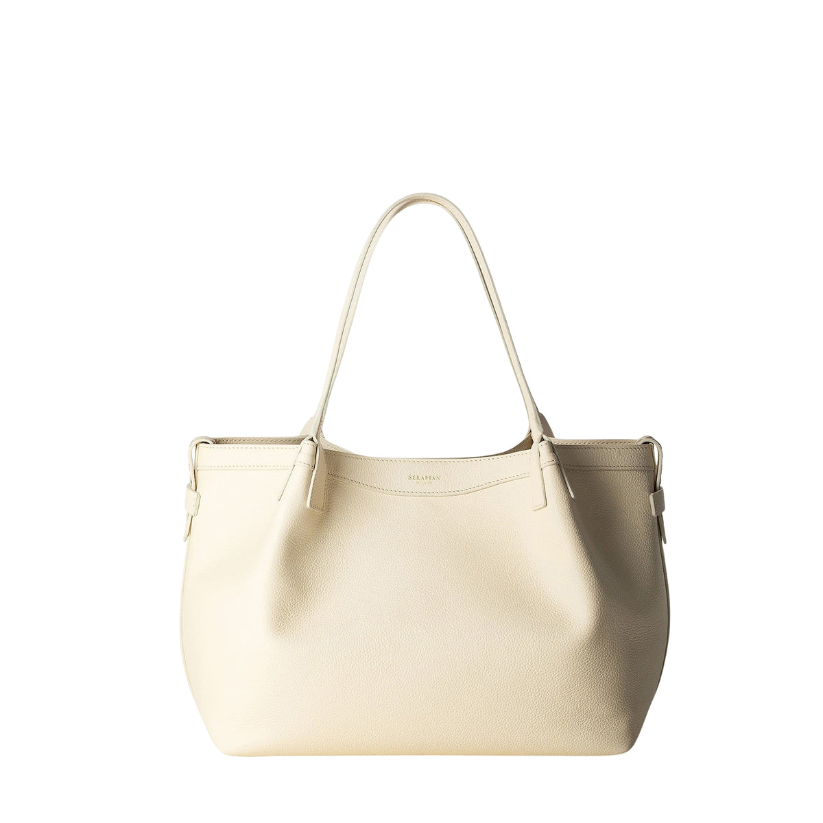 Small Secret tote bag in Rugiada leather - Cream